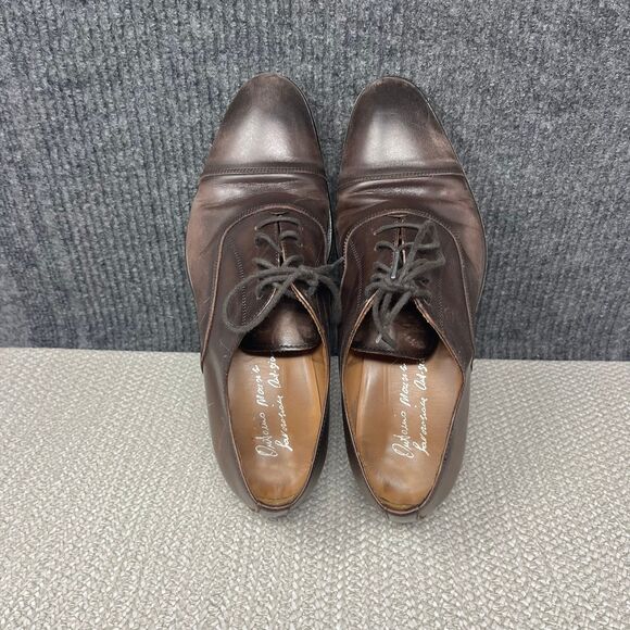 Antonio Maurizi Cap Toe Oxfords Dress Shoes Brown Leather Lace Up Mens 7 US main image 7